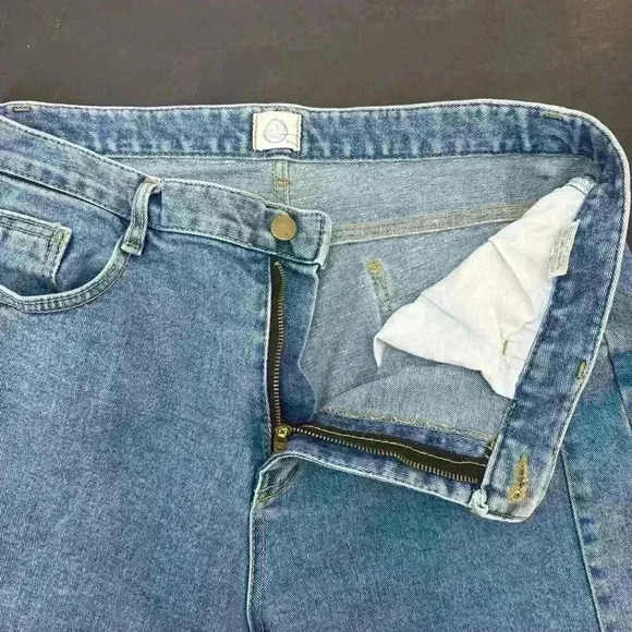 Coca Realdeni Korea 32 Jeans Cropped Frayed Thick Womens Pants Denim Trendy‎ - Picture 6 of 13